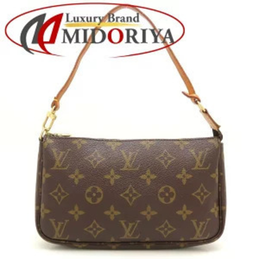 Louis Vuitton Monogram Accessory Pouch Canvas Leather Brown